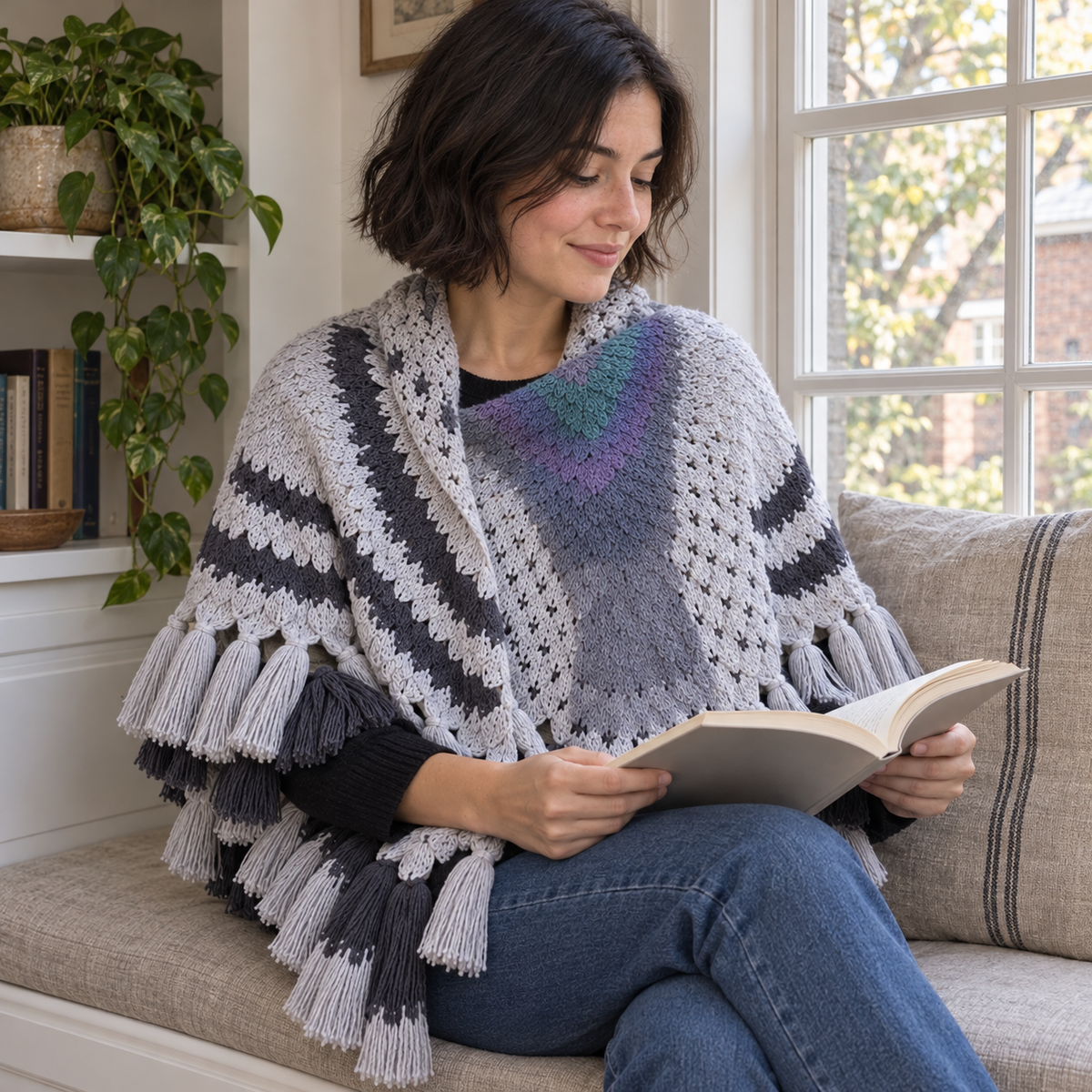 Gestrickter Taubenschal