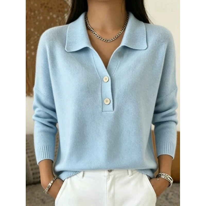 Eliza | Verfeinerter Knopf-Pullover mit Kragen