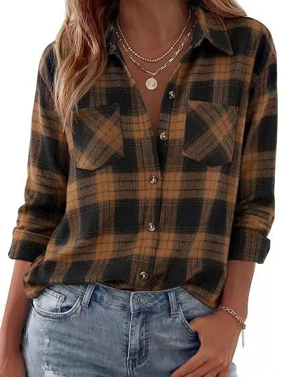 Darcy Damen Western Flanellbluse