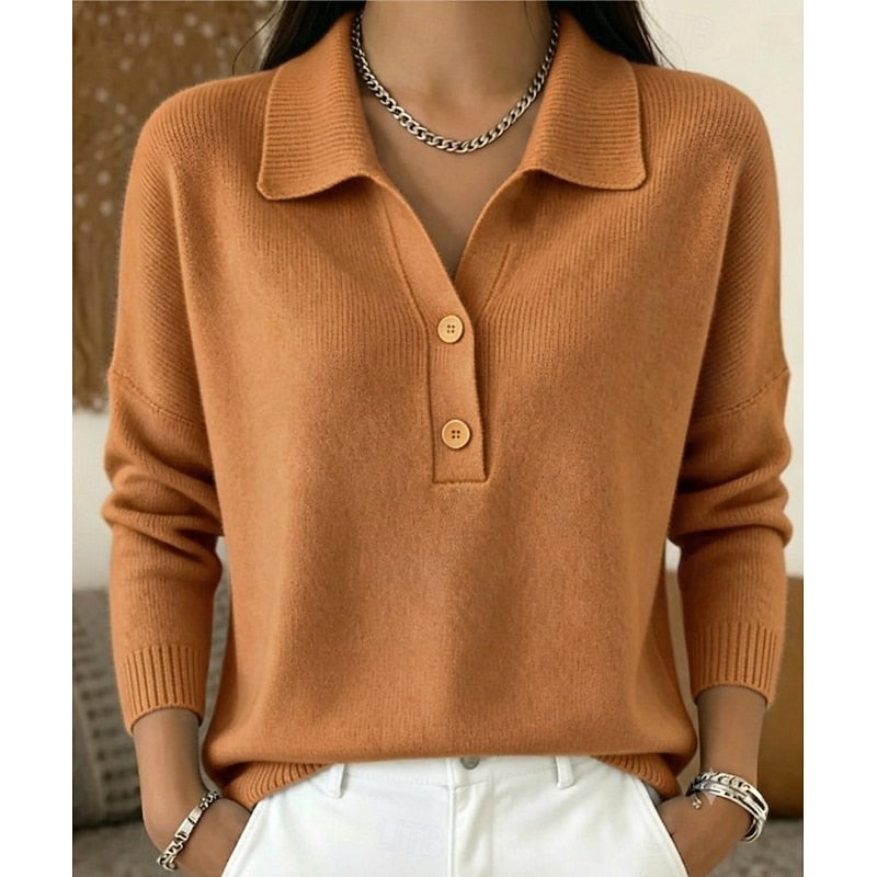 Eliza | Verfeinerter Knopf-Pullover mit Kragen