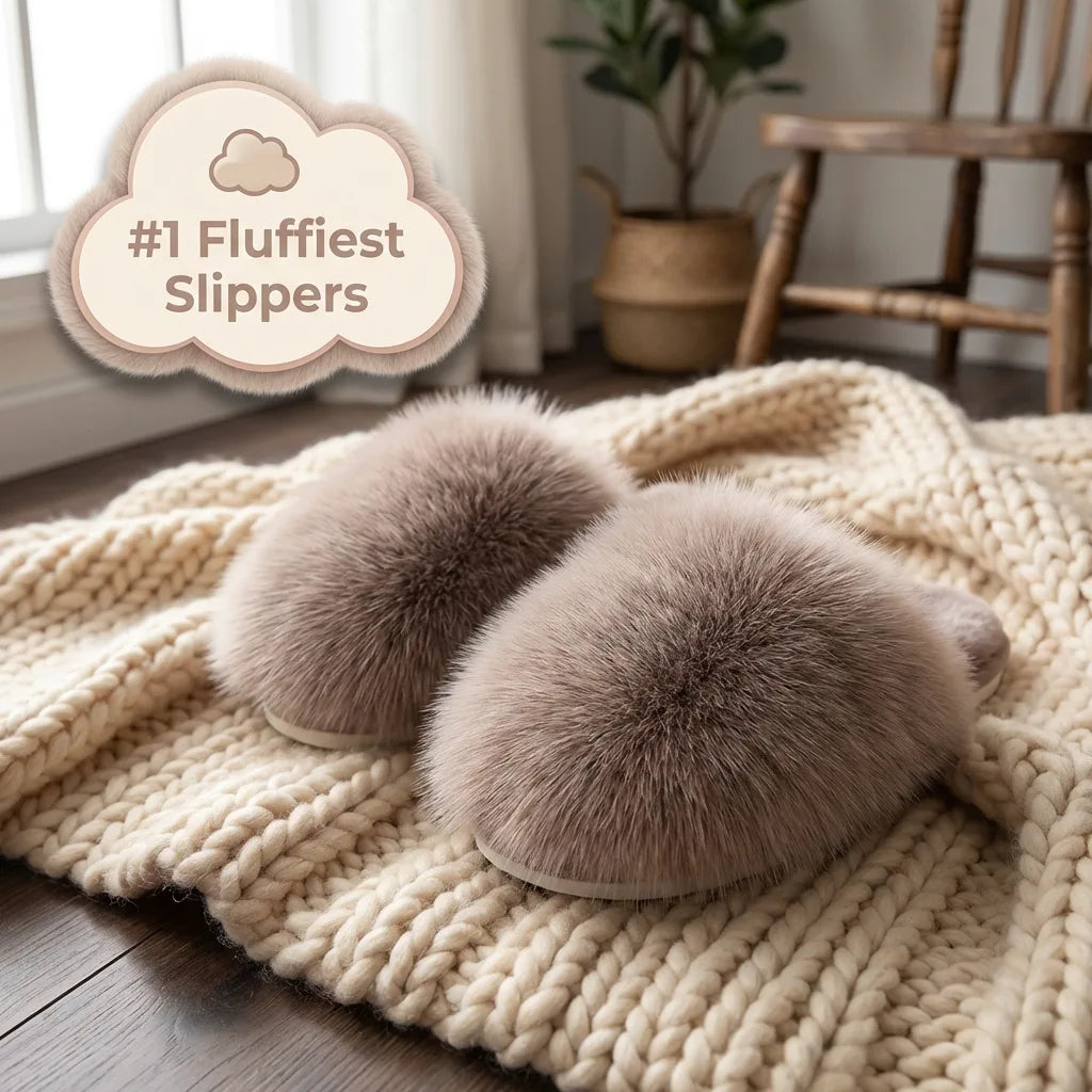 Flauschige Hausschuhe
