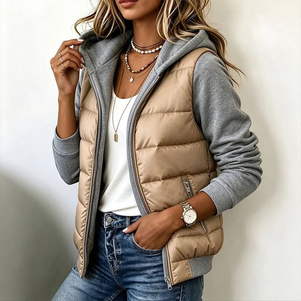 Damen Kapuzenjacke mit Farbblockdesign