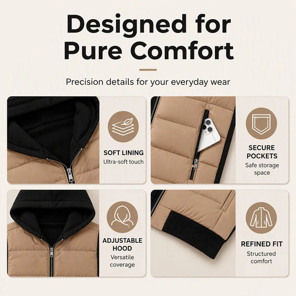 Damen Kapuzenjacke mit Farbblockdesign
