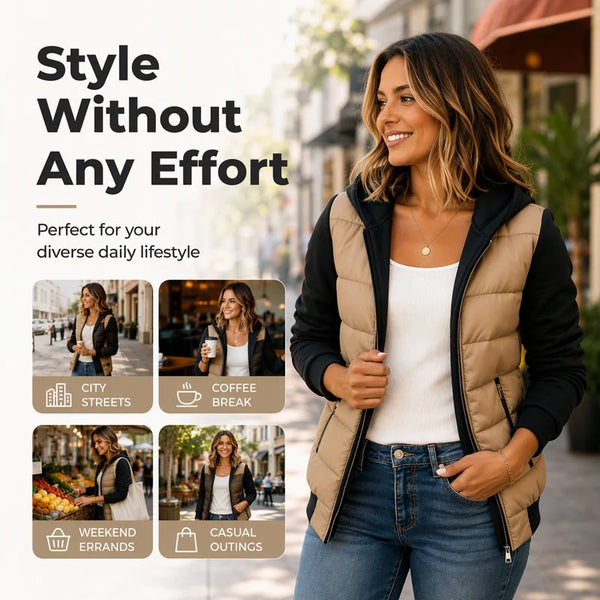 Damen Kapuzenjacke mit Farbblockdesign