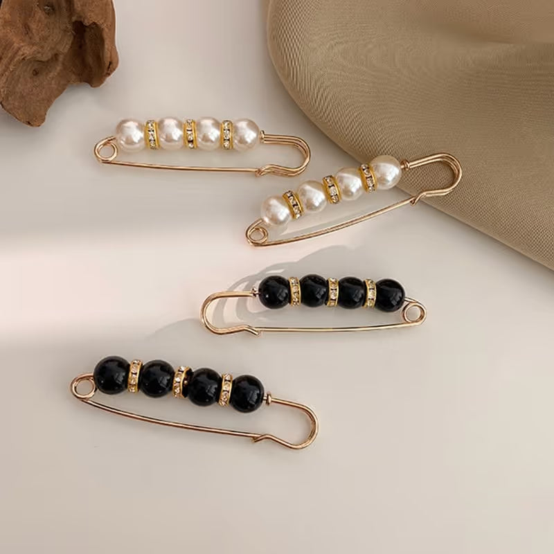 Elegante Strasssteine Perlen Sicherheitsnadel Brosche