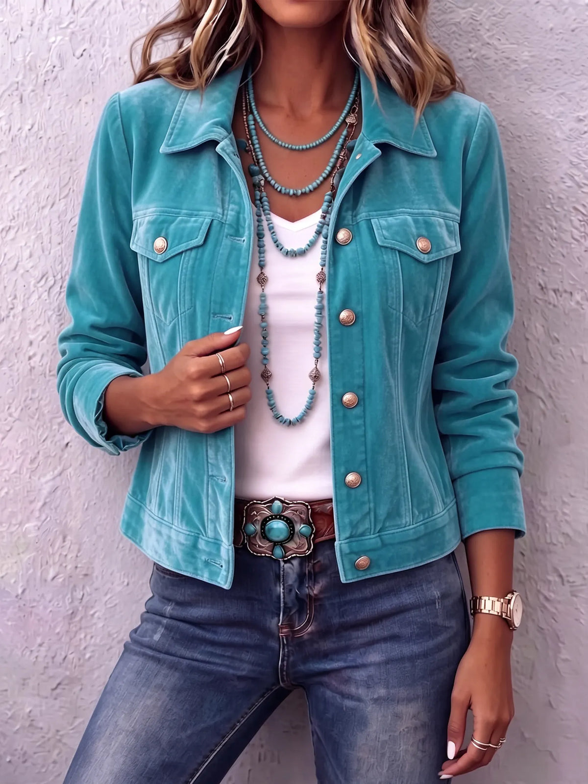 Amandria Vintage Wash Knopfjacke