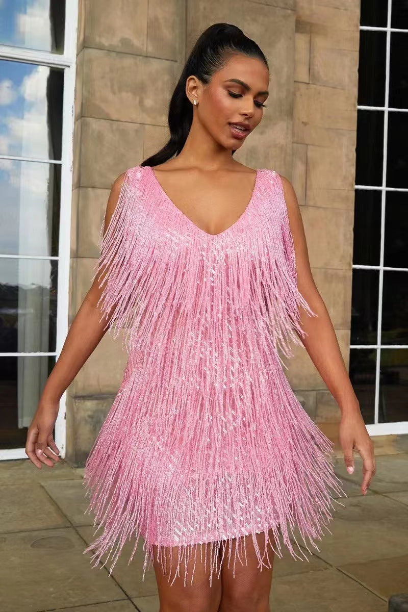 Elegantes Fransen-Partykleid