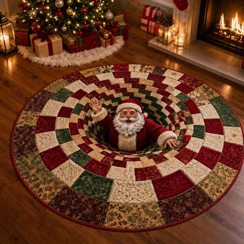 3D-Wirbelquilted Weihnachtsteppich
