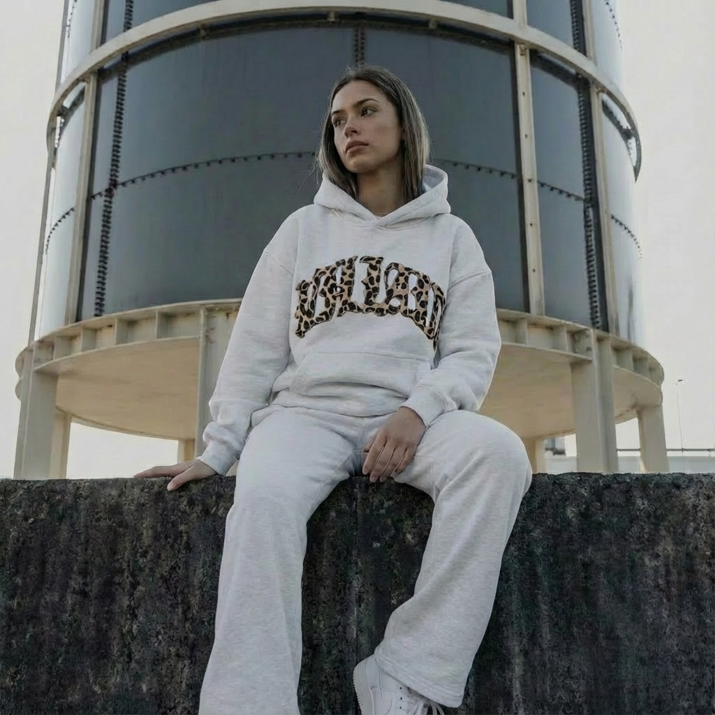 Leopard Lounge Set | Hoodie & Jogginghose mit Leo-Akzent