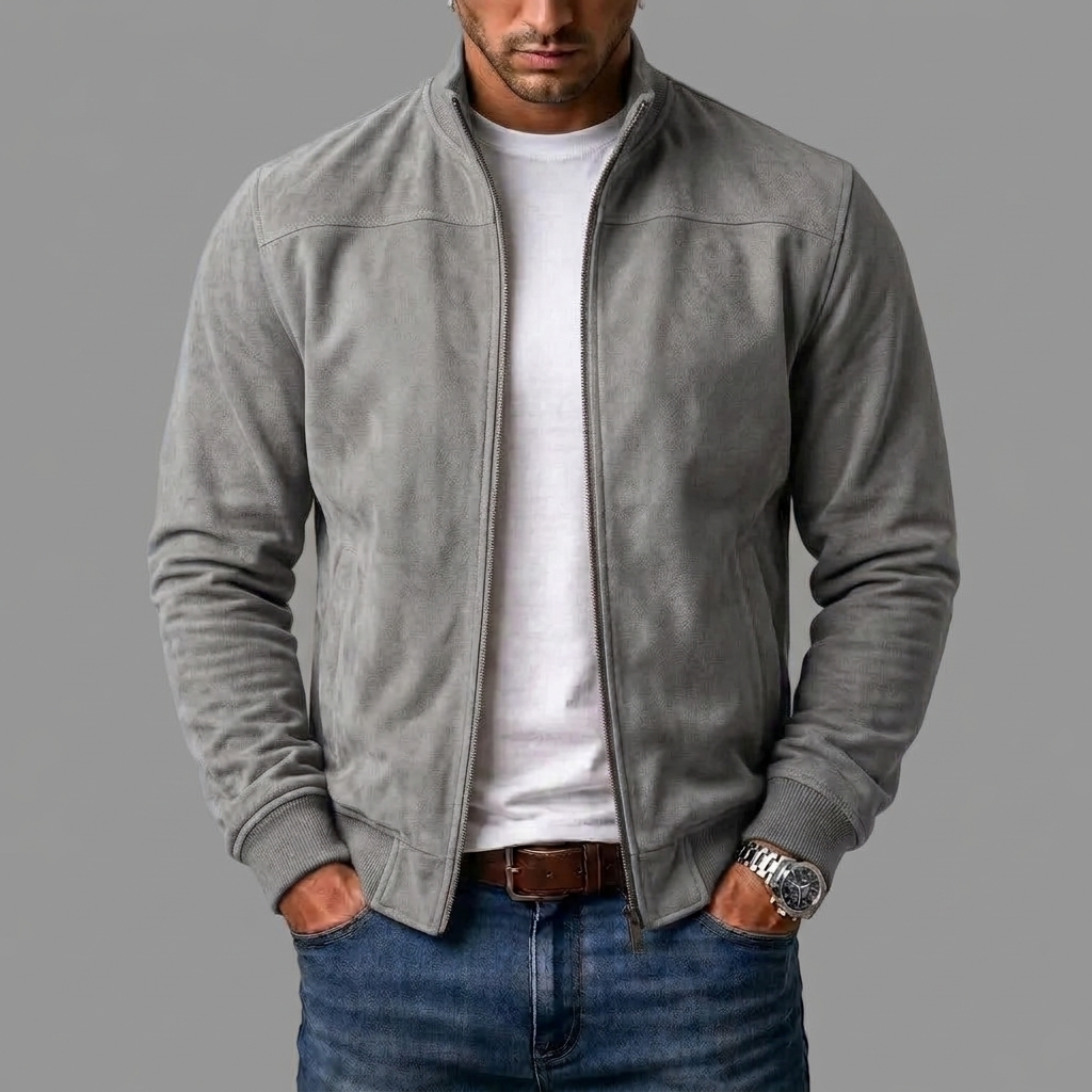 Bomberjacke aus Veloursleder