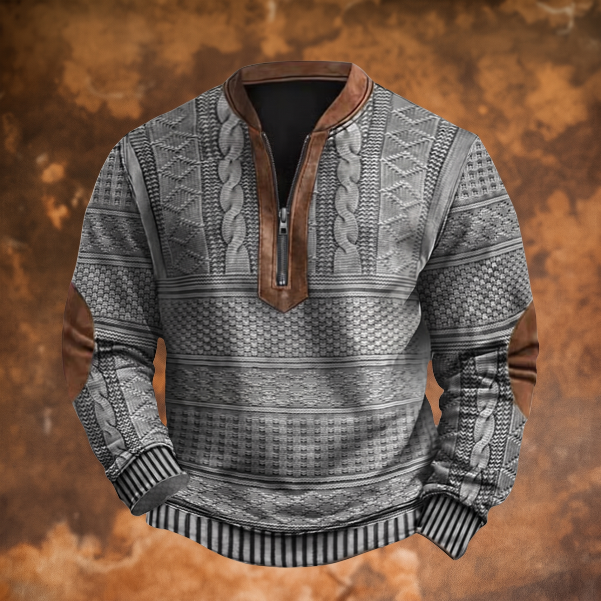 Retro Pullover mit Reißverschluss