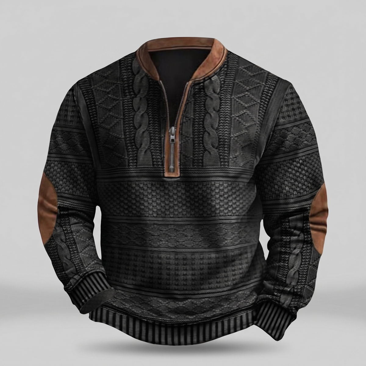 Retro Pullover mit Reißverschluss