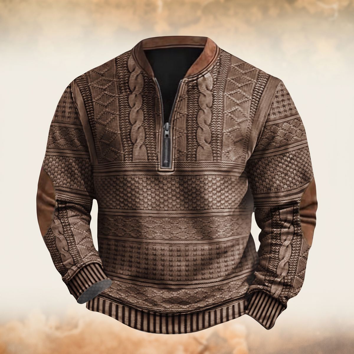 Retro Pullover mit Reißverschluss