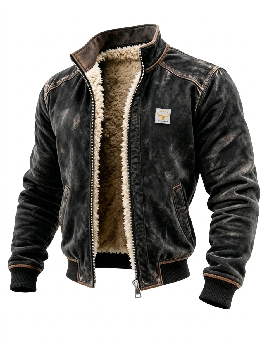 Gesteppte Lederjacke