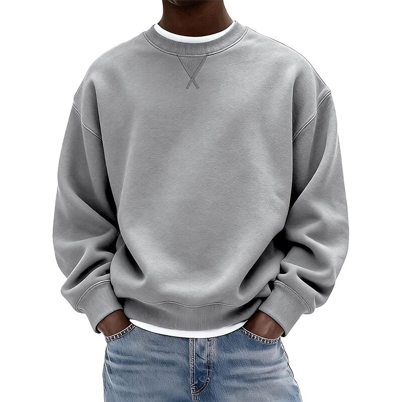 Relaxed Crew Neck Baumwolle Sweatshirt