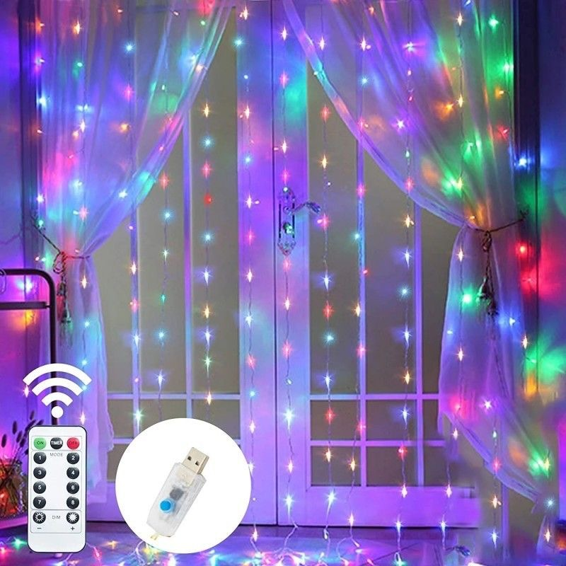 Einfach zu installierende gemütliche LED-Lichterketten-Vorhanglichter
