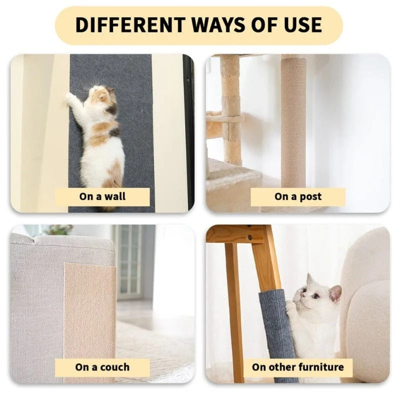 Selbstklebende Katzen-Kratzmatte – Zuschneidbare Kratzschutz für Sofas, Möbel & Katzenkrallenpflege