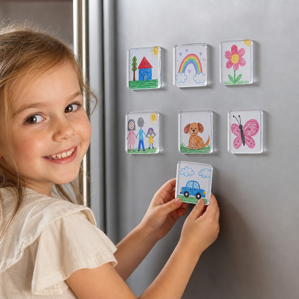 Klare Acryl-Magnetrahmen für Fotos mit Kleberückseite 5er-Set