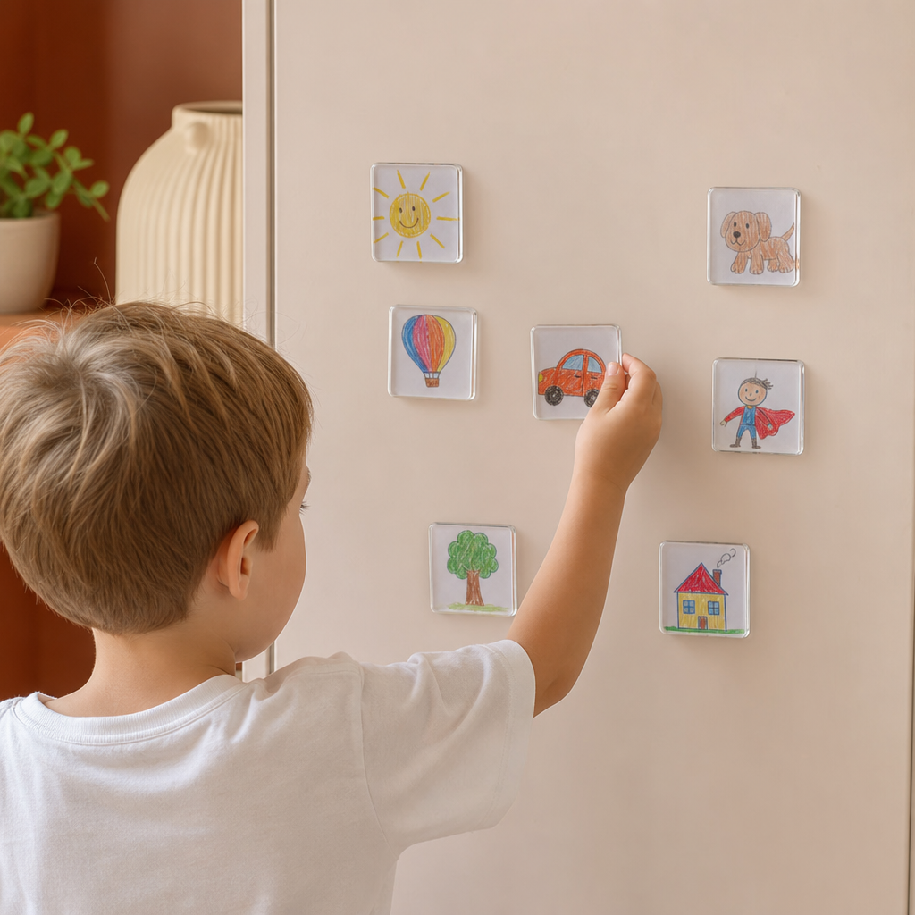 Klare Acryl-Magnetrahmen für Fotos mit Kleberückseite 5er-Set