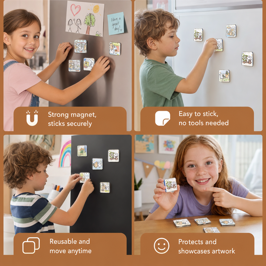 Klare Acryl-Magnetrahmen für Fotos mit Kleberückseite 5er-Set