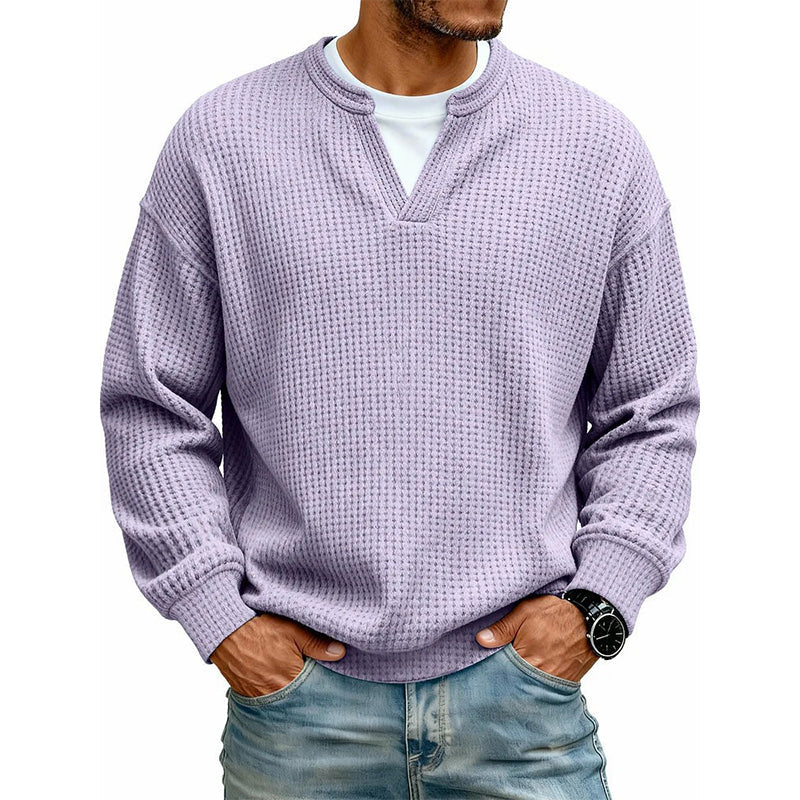 Langarmshirt mit Waffle-Struktur und Doppellagen-Effekt