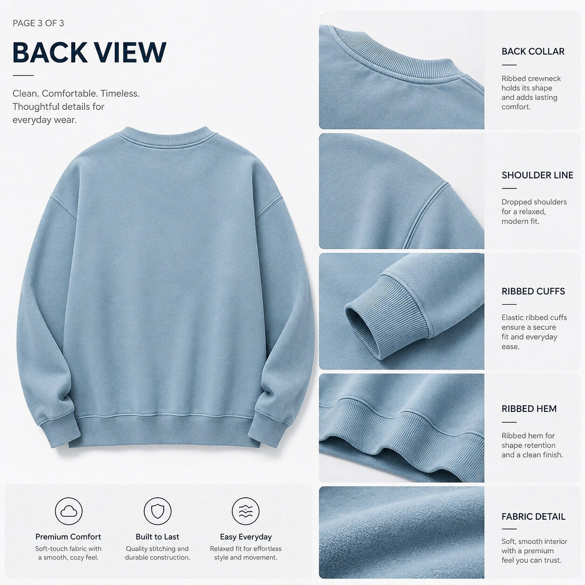 Relaxed Crew Neck Baumwolle Sweatshirt