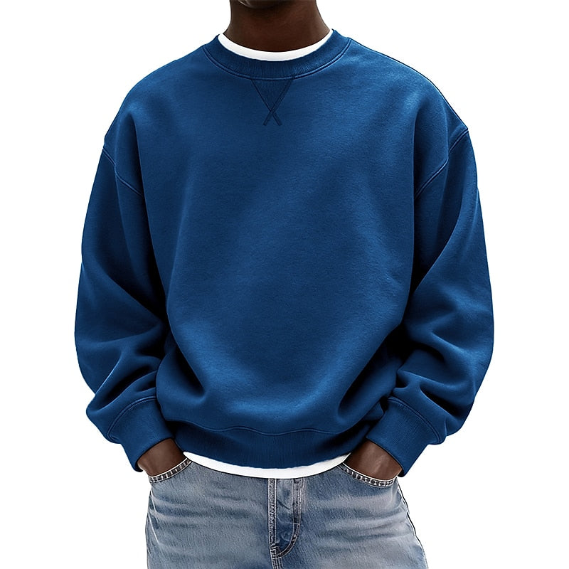 Relaxed Crew Neck Baumwolle Sweatshirt