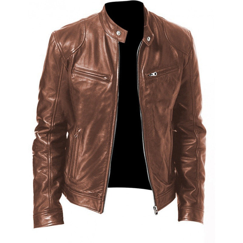 Herren Reißverschluss-Jacke mit Stehkragen und Reißverschlusstaschen