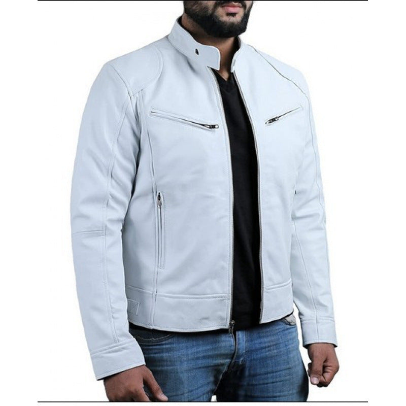 Herren Reißverschluss-Jacke mit Stehkragen und Reißverschlusstaschen