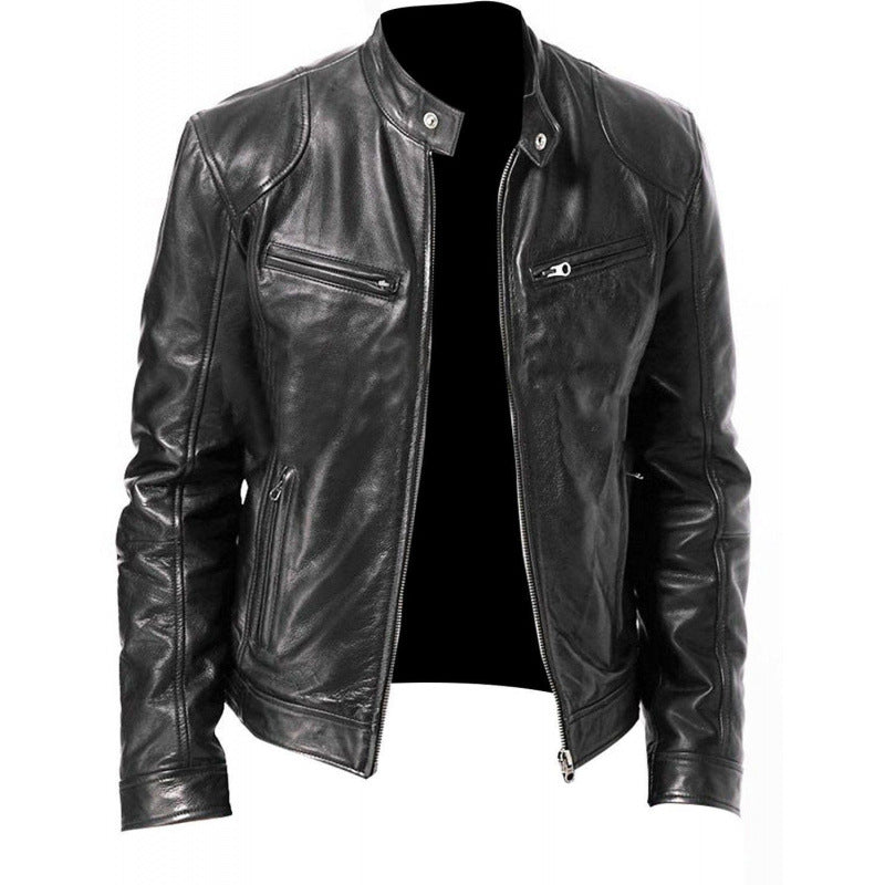 Herren Reißverschluss-Jacke mit Stehkragen und Reißverschlusstaschen
