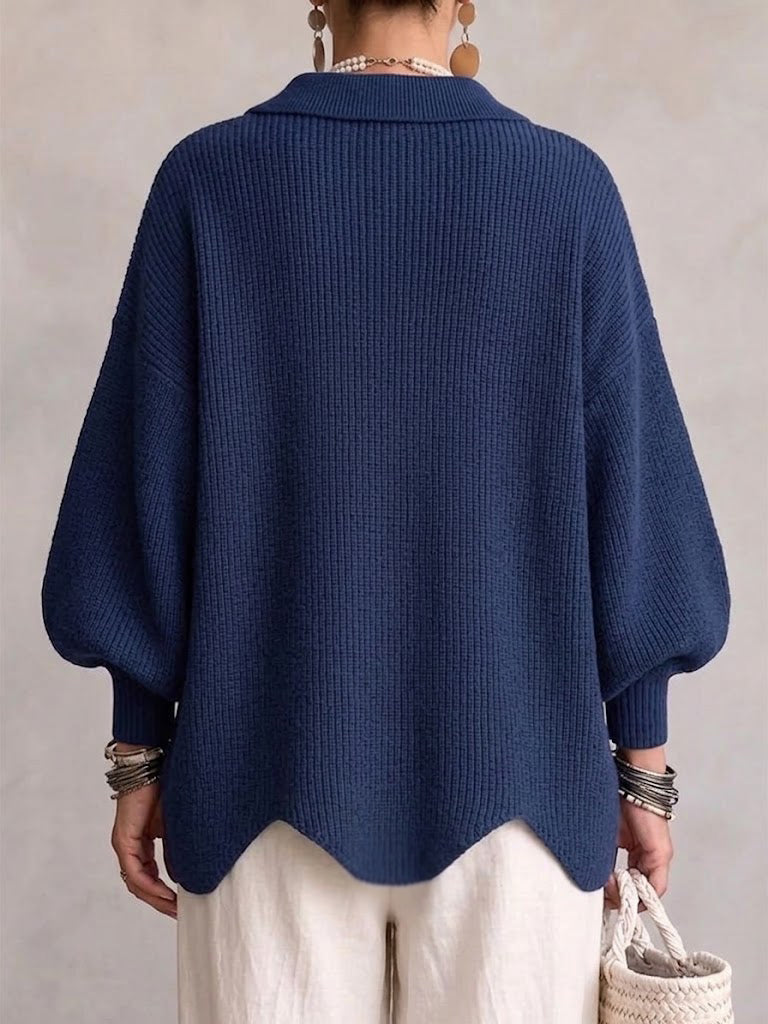 Oversized Cardigan mit Kragen für Damen