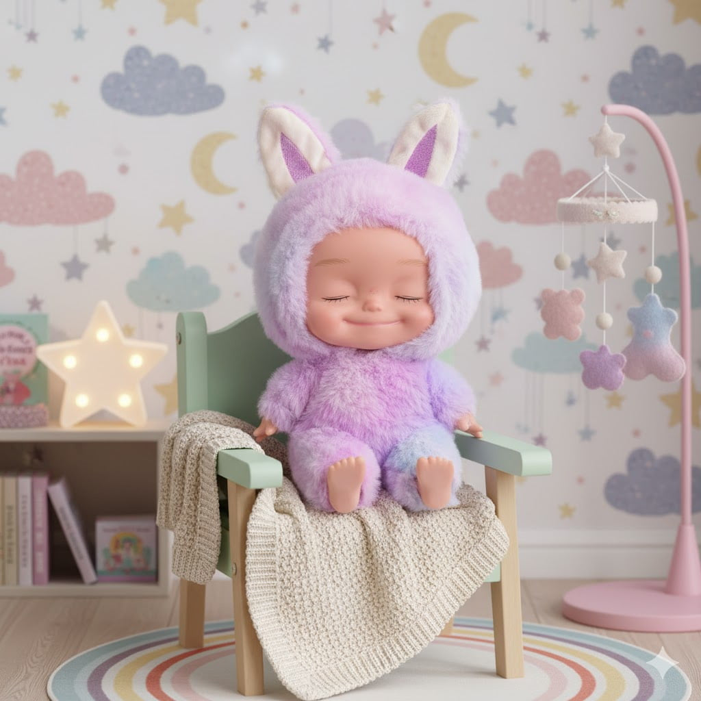 10,6 Zoll Plüsch Tier-Onesie Babypuppe mit geschlossenen Augen, beweglich