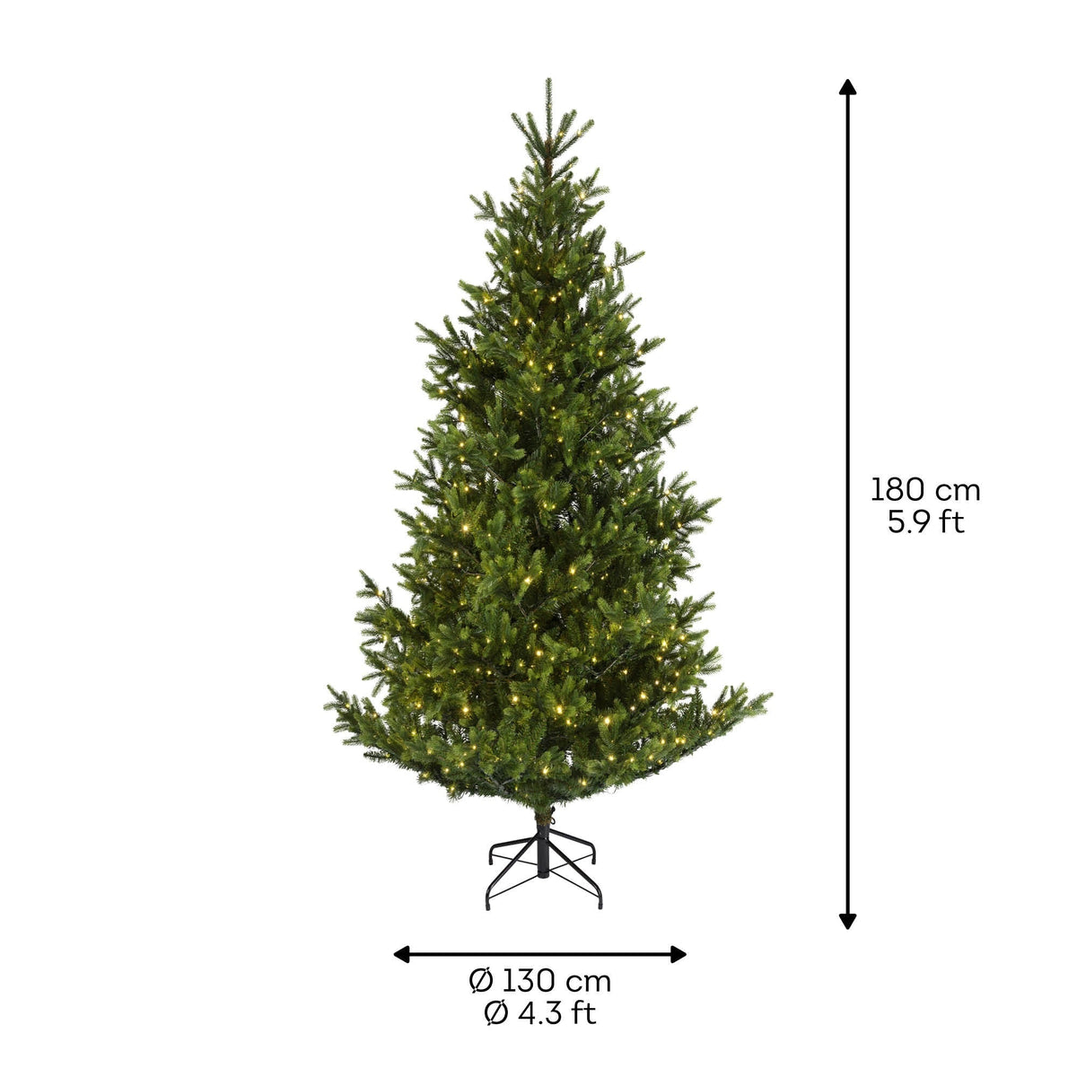 Premium Weihnachtsbaum mit LED – Grün oder verschneit