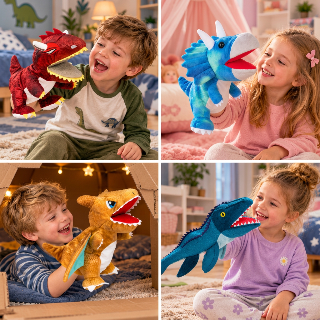 Lustiges Dinosaurier-Plüsch-Handpuppe