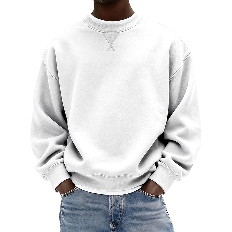 Relaxed Crew Neck Baumwolle Sweatshirt