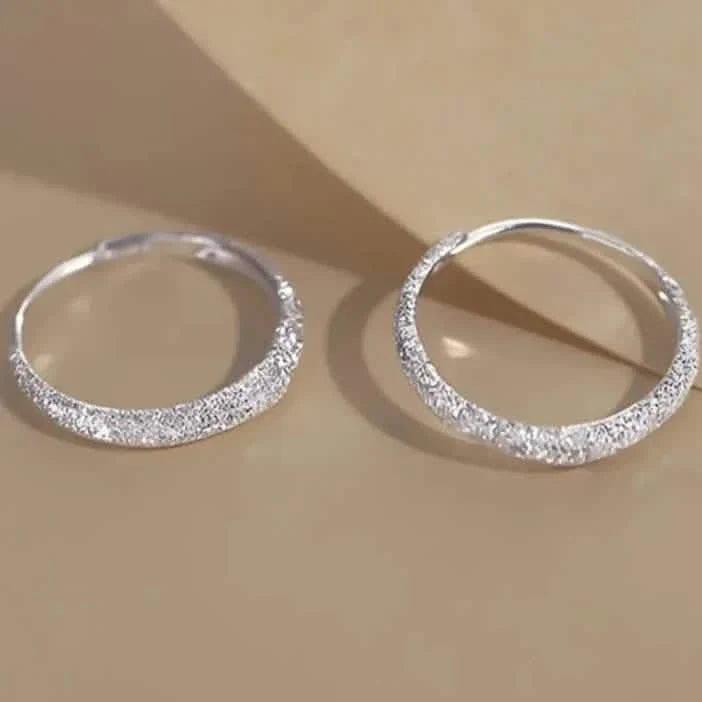 S925 Sterling Silber Funkelnde Sternenfluss Creolen