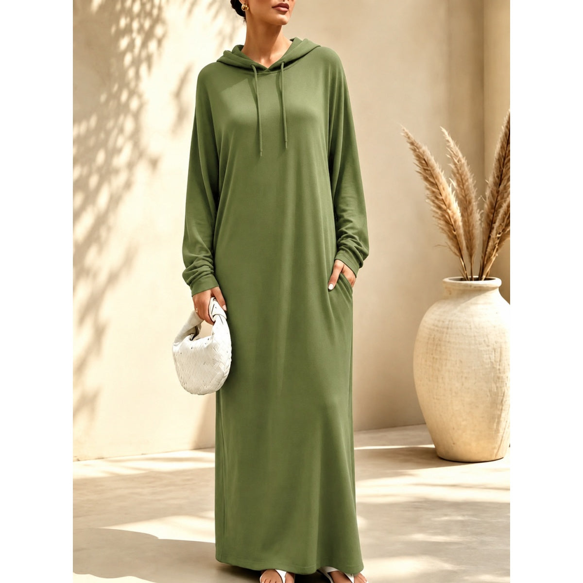 Oversize Maxikleid mit Kapuze für Damen für Herbst & Winter
