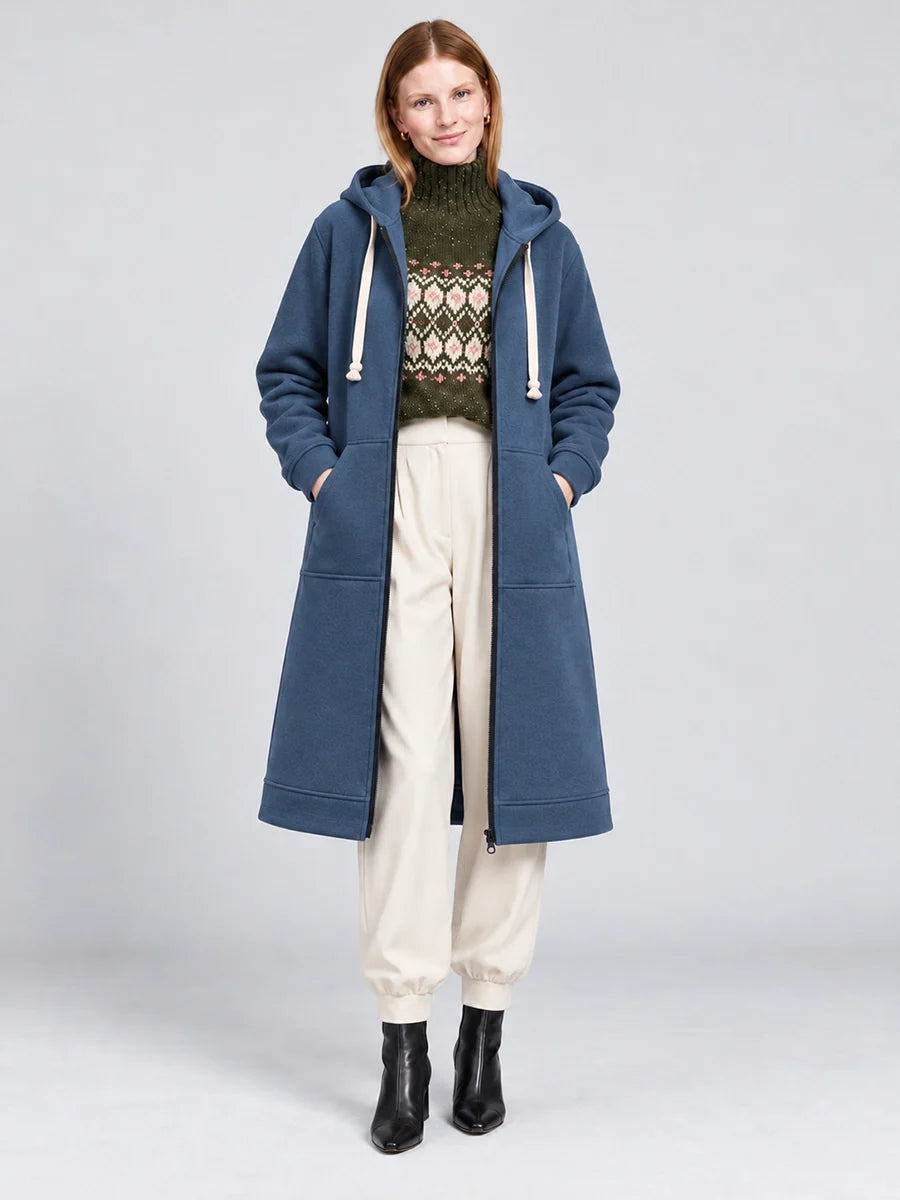 Longline Reißverschluss-Freizeitjacke für Alltags-Layering