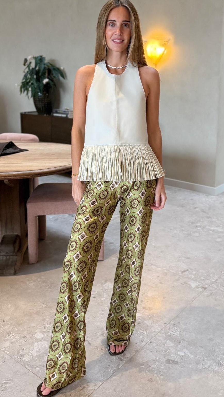 Sierra Kunstleder Fransen Neckholder-Top