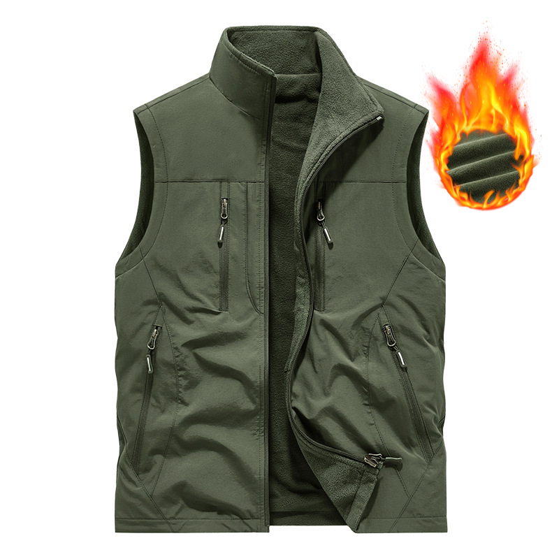 Ärmelloser Oversized Herren-Gilet mit Taschen