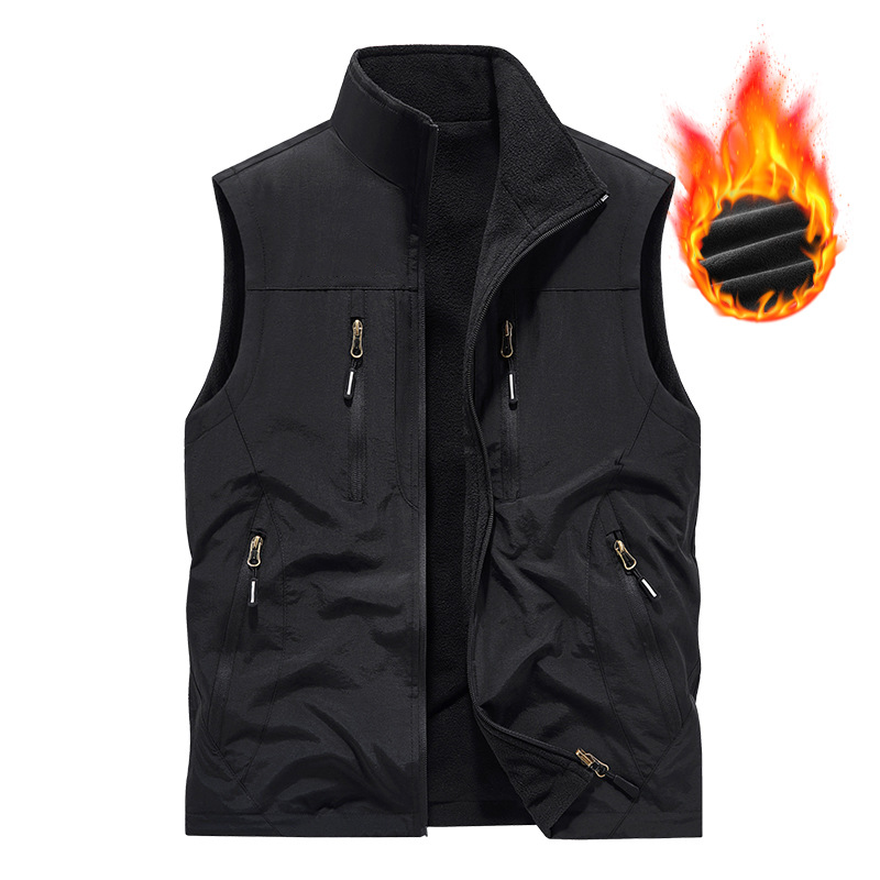 Ärmelloser Oversized Herren-Gilet mit Taschen