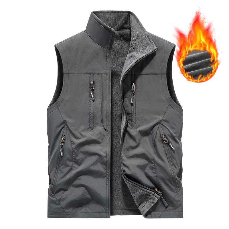 Ärmelloser Oversized Herren-Gilet mit Taschen