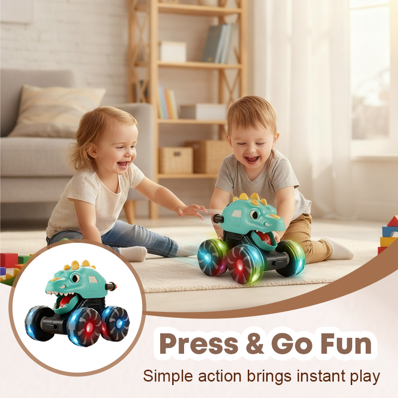 Press & Go Dinosaurier Spielzeugauto mit Lichtern