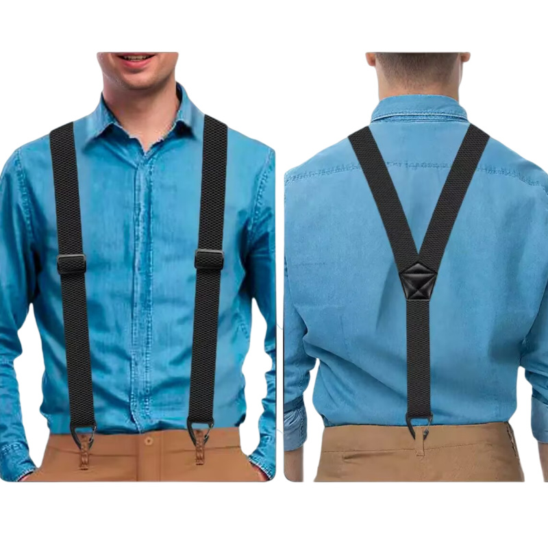X-förmige Hosenträger für Männer – breite elastische Riemen, kräftige Clips & vollständig verstellbar
