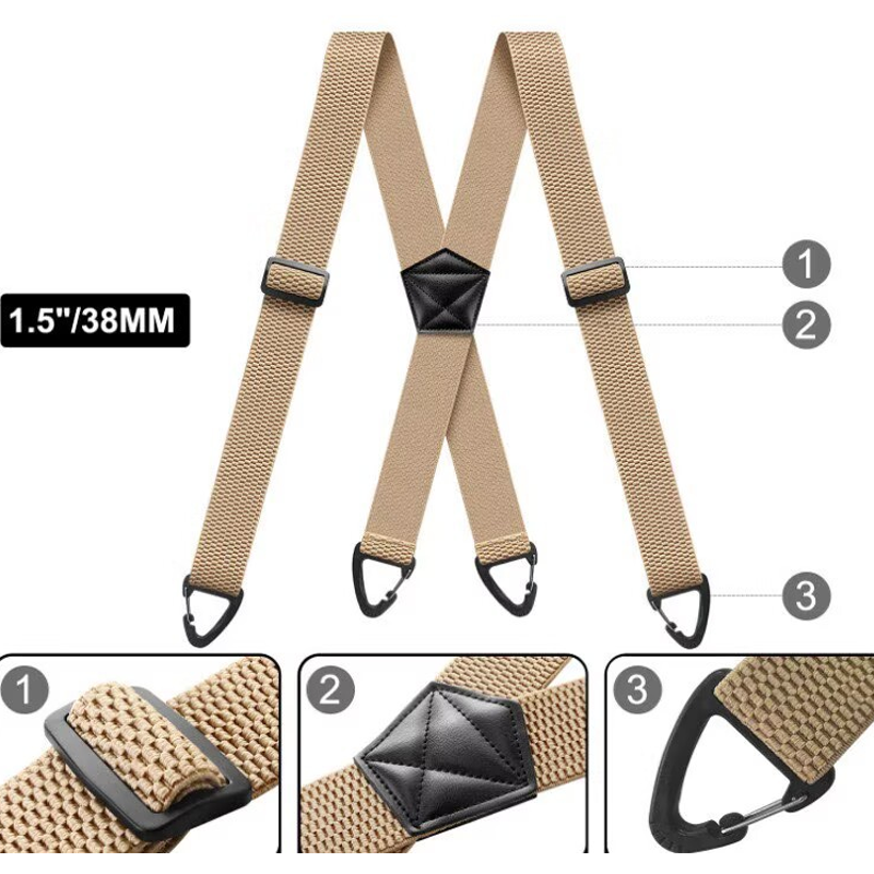 X-förmige Hosenträger für Männer – breite elastische Riemen, kräftige Clips & vollständig verstellbar