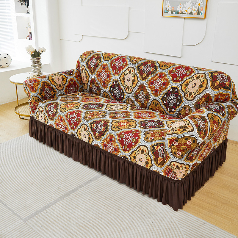 Universal Stretch Fitted Couch Slipcover – Hochelastischer Premium-Stoff, Eleganter Rüschensaum & Komplettes Wohnzimmer-Upgrade – Sofort-Sofa-Makeover in Minuten