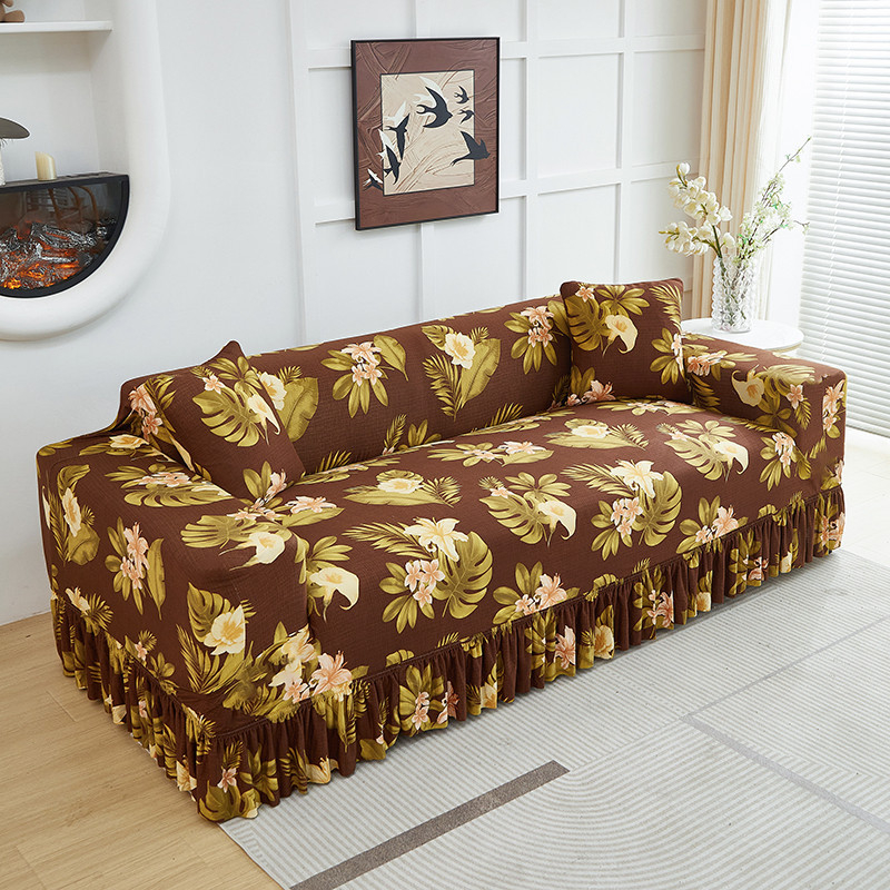 Universal Stretch Fitted Couch Slipcover – Hochelastischer Premium-Stoff, Eleganter Rüschensaum & Komplettes Wohnzimmer-Upgrade – Sofort-Sofa-Makeover in Minuten