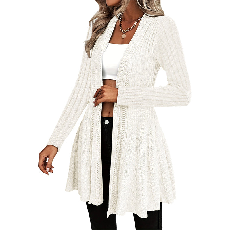 Elegante strukturierte offene Strickjacke – weich, mühelos und leicht zu stylen