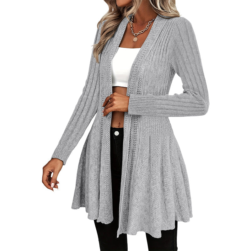 Elegante strukturierte offene Strickjacke – weich, mühelos und leicht zu stylen