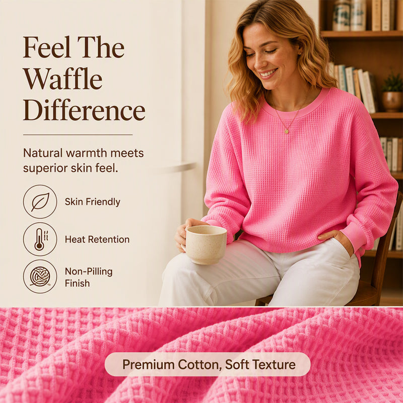Waffelstruktur-Sweatshirt – Lockere Passform & Klassischer Stil für jeden Casual-Look